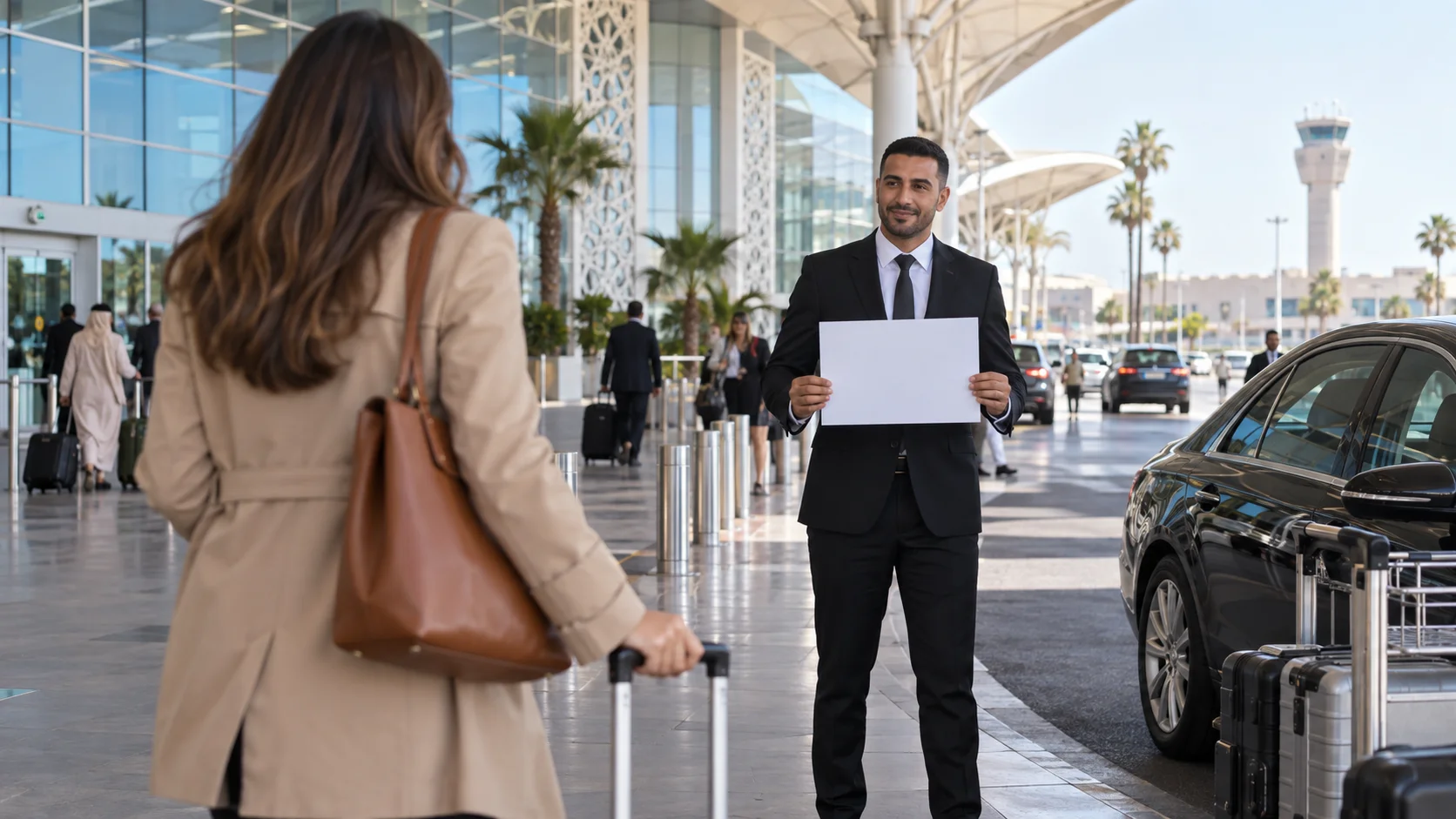 encontrar conductor aeropuerto Casablanca sin datos móviles